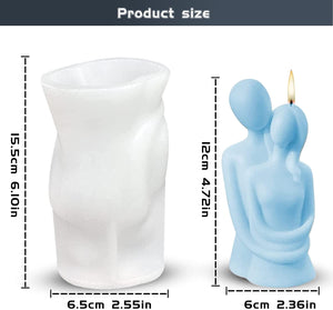 3D Body Silicone Candle Molds Couples Hugging Resin Casting Mold for DIY Candle Making Homemade Soap Polymer Clay Craft Plaster