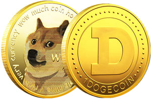 1PCS Gold Dogecoin Commemorative Coin Gold Plated Doge Coin Limited Edition Collectible Coin with Protective Case