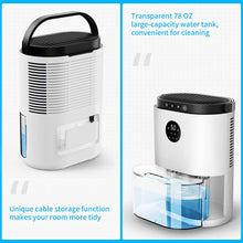 Load image into Gallery viewer, Dehumidifiers 78OZ (2300ml) Small Dehumidifier for Bedroom, with 3 Working Modes and 48H Timer for 450 sq ft Home, Portable Dehumidifier Quiet with Auto Shut Off and Auto Defrost for Bathroom, RV, Closet